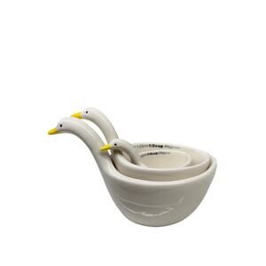 Anthropologie Biscuit Goose Measuring Cups Farm Geese Ducks Birds Agriculture